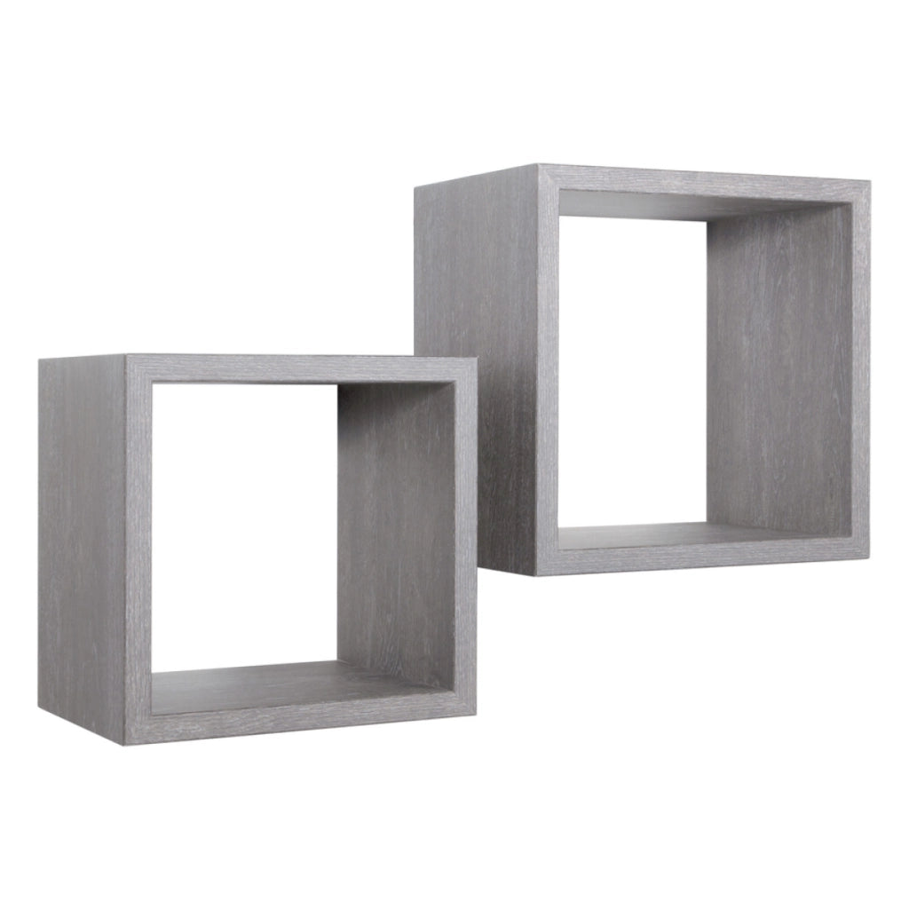 Set di 2 Mensole da Muro Modello Q-BIS MAXI, Cubi Arredo, Mensole Cubo, Cubi da Parete. Misure 35x35 p23.7 cm e 31x31 p23.7 cm. Finitura  ROV. ROV. GRIGIO - MADE IN ITALY