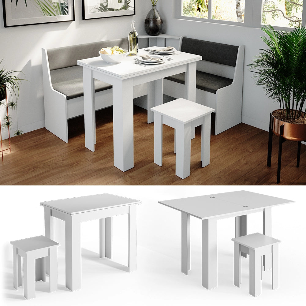 Vicco Tavolo da pranzo con sedia Bianco 90 x 60 cm