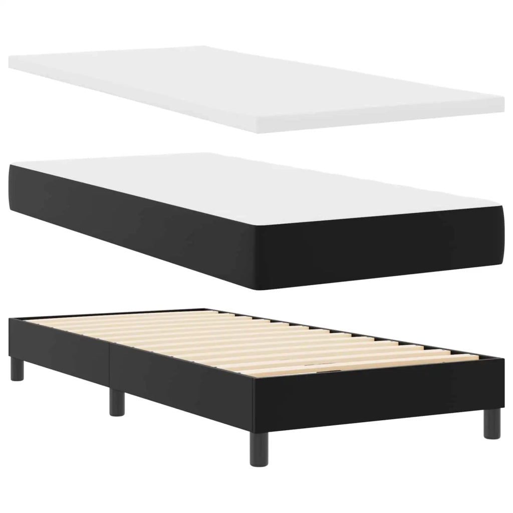 Letto a molle con materasso Nero 100 x 200 cm Pelle sintetica 3339036