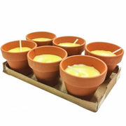 Trade Shop - Set 6 Pezzi Candela Alla Citronella Vaso Di Terracotta Coccio Anti Zanzare -