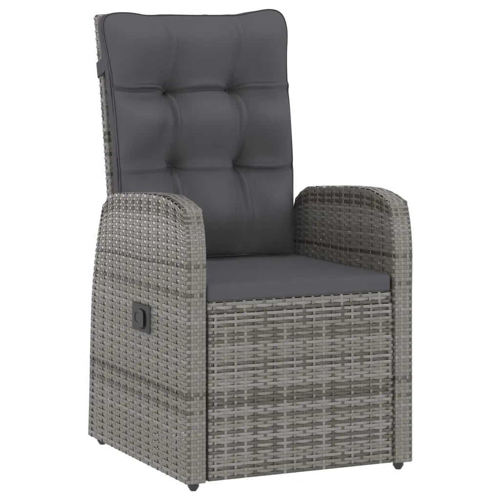 Set da Pranzo da Esterno 9 pz con Cuscini in Polyrattan Grigio 3059340