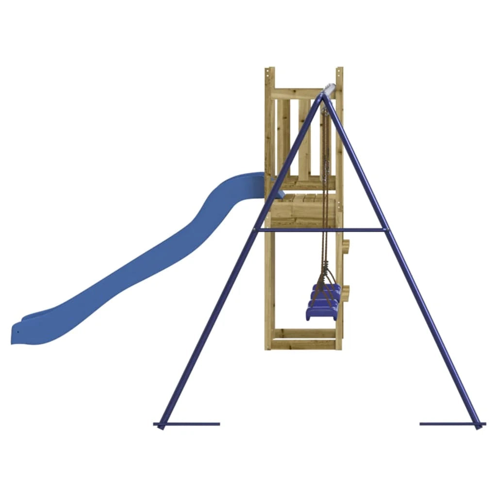 Altalene per parco giochi all'aperto scivolo altalene robuste giochi da giardino 308 x 321 x 169 cm legno di pino impregnato 02_0004736
