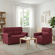 Set di divani 2 pz Rosso Vino Tessuto 3424846