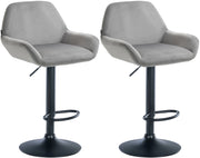 Set di 2 sgabelli da bar Braga velluto nero 6