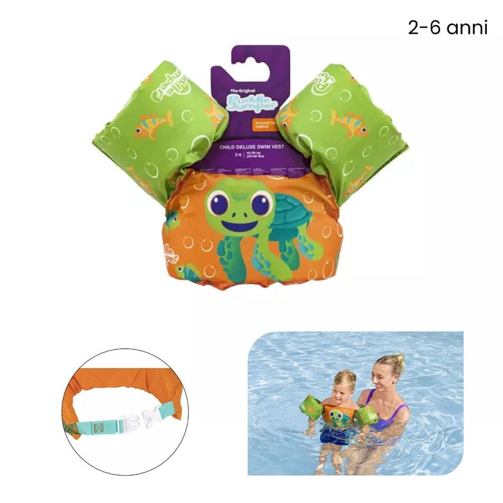 Trade Shop - Gilet Salvagente Per Bambini Tartaruga Marina Giubbotto Galleggiante Con Braccioli 90145 -