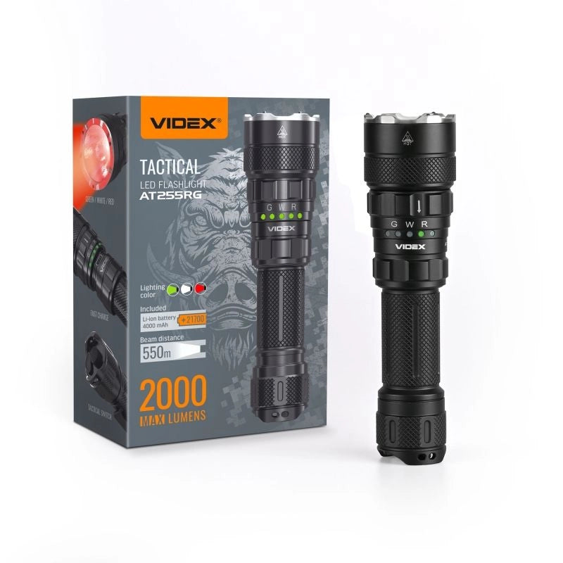 Torcia tattica Videx 20W 2000lm 550m IP68 90h USB-C