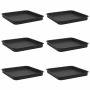Vassoio Quadrato per Fiori 6 pz Nero 25,5 x 25,5 x 2,5 cm CFW4231420