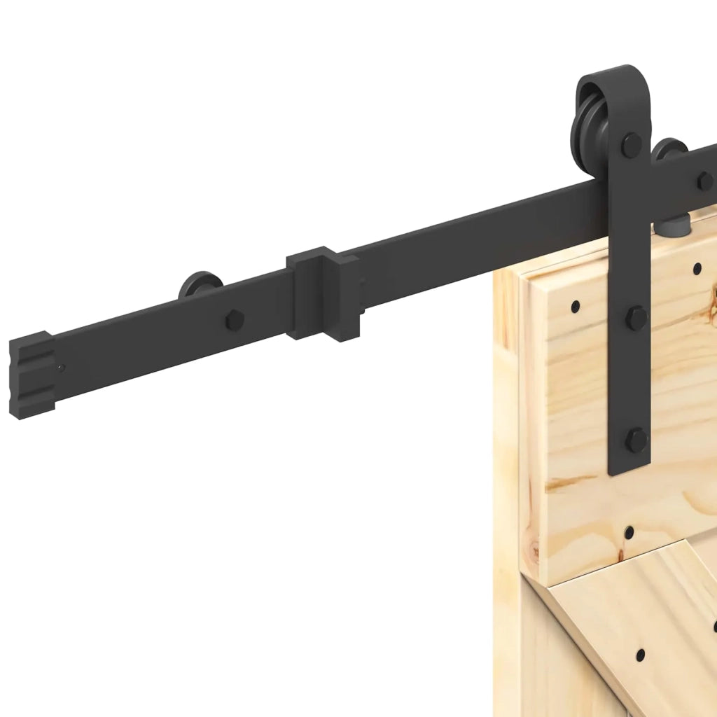 Porta scorrevole NARVIK Naturale e Nero 70 x 210 cm (152,5 cm)