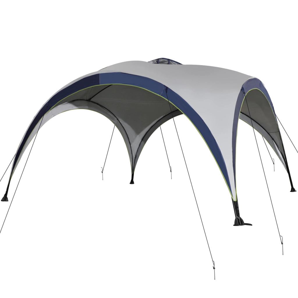 Gazebo da giardino ¨C Zephmum ¨C Poliestere crema e blu 4x4x2.5m