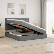 Letto con contenitore LED e materasso Grigio Scuro 160 x 200 cm 3459892