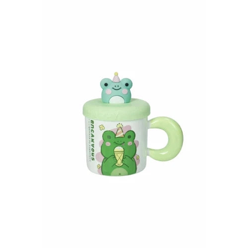 TAZZA L'ALLEGRA COMITIVA  NEW BONE CHINA C/TAPPO E CANNUCCIA SILICONE rana