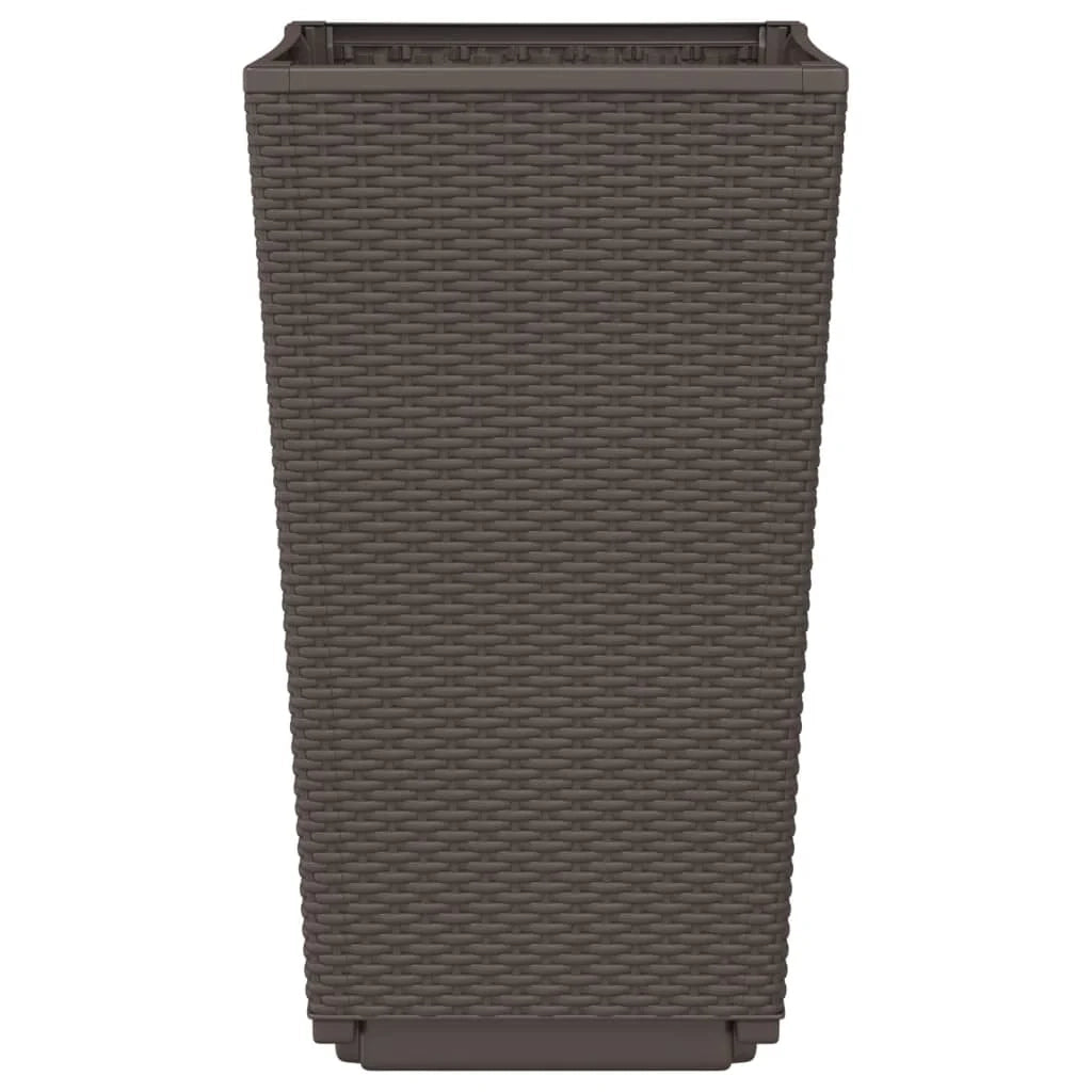 Fioriera rialzata per piante fiori giardino terrazzo set da 2 32,5 x 32,5 x 57 cm polipropilene marrone 02_0038936