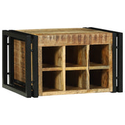 Portabottiglie 46x35x27.5 cm Legno Massello di Mango Grezzo