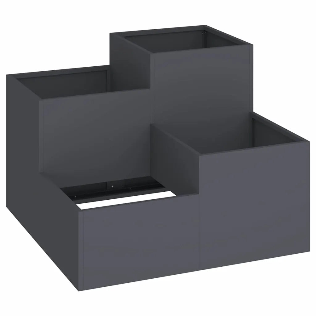 Fioriere | Cassetta per fiori | Vaso da giardino Antracite 100 x 100 x 60 cm Acciaio