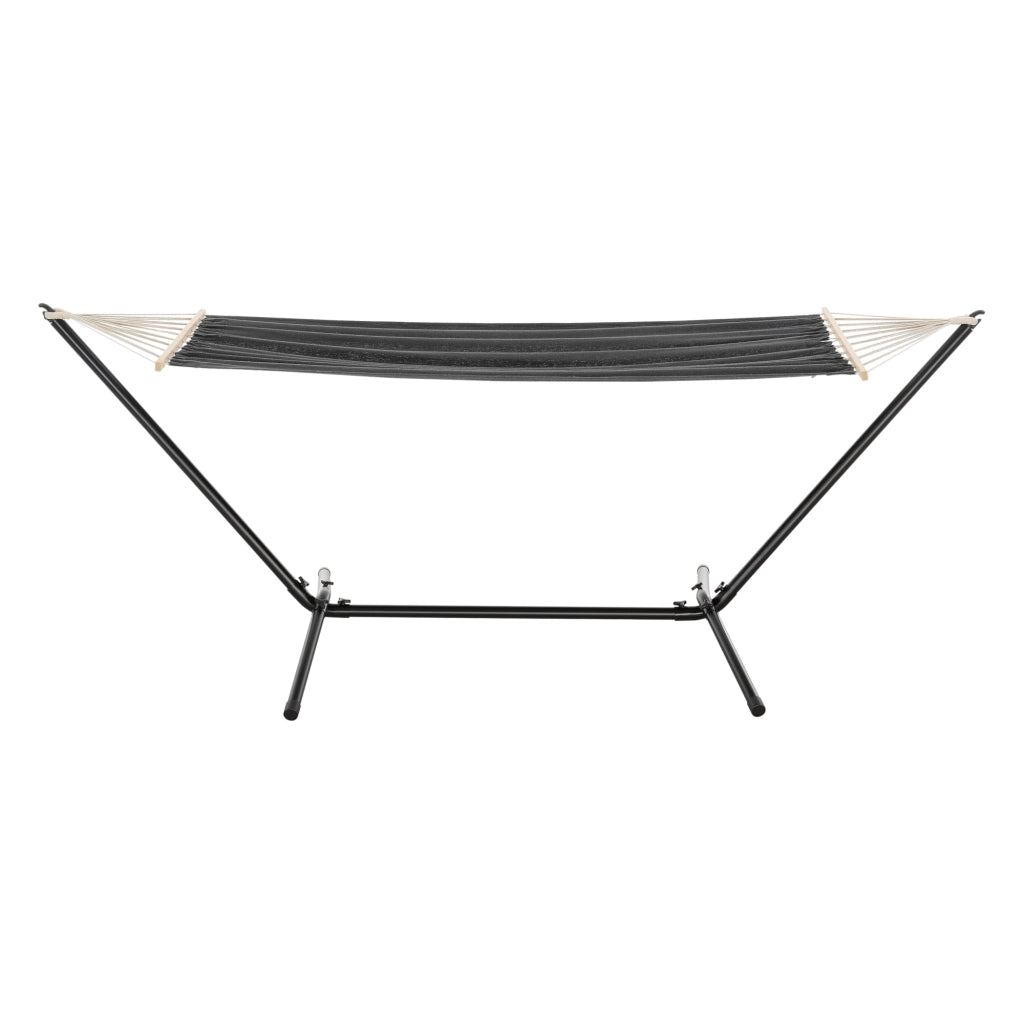 Amaca con Supporto in Acciaio con Telo 200 x 100 cm - Grigio Scuro [en.casa]