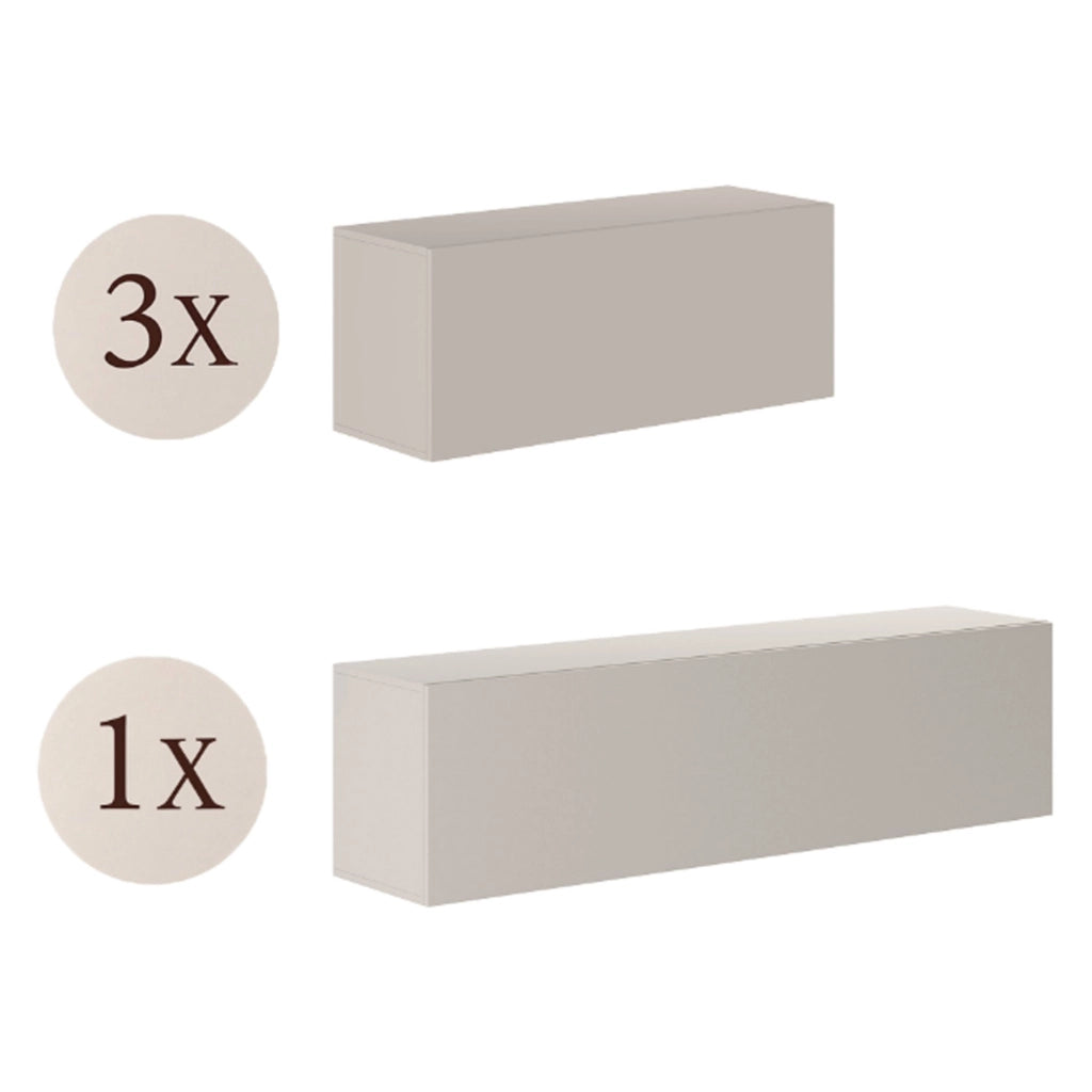 Mobile Soggiorno Gatafa, Parete Attrezzata Modulabile, Beige