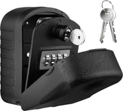 Cassa chiavi esterna - Cassetto di archiviazione sicuro con codice - Impermeabile e inox - Montaggio a parete - Ufficio scuola fabbrica - Chiavi di emergenza - Nero