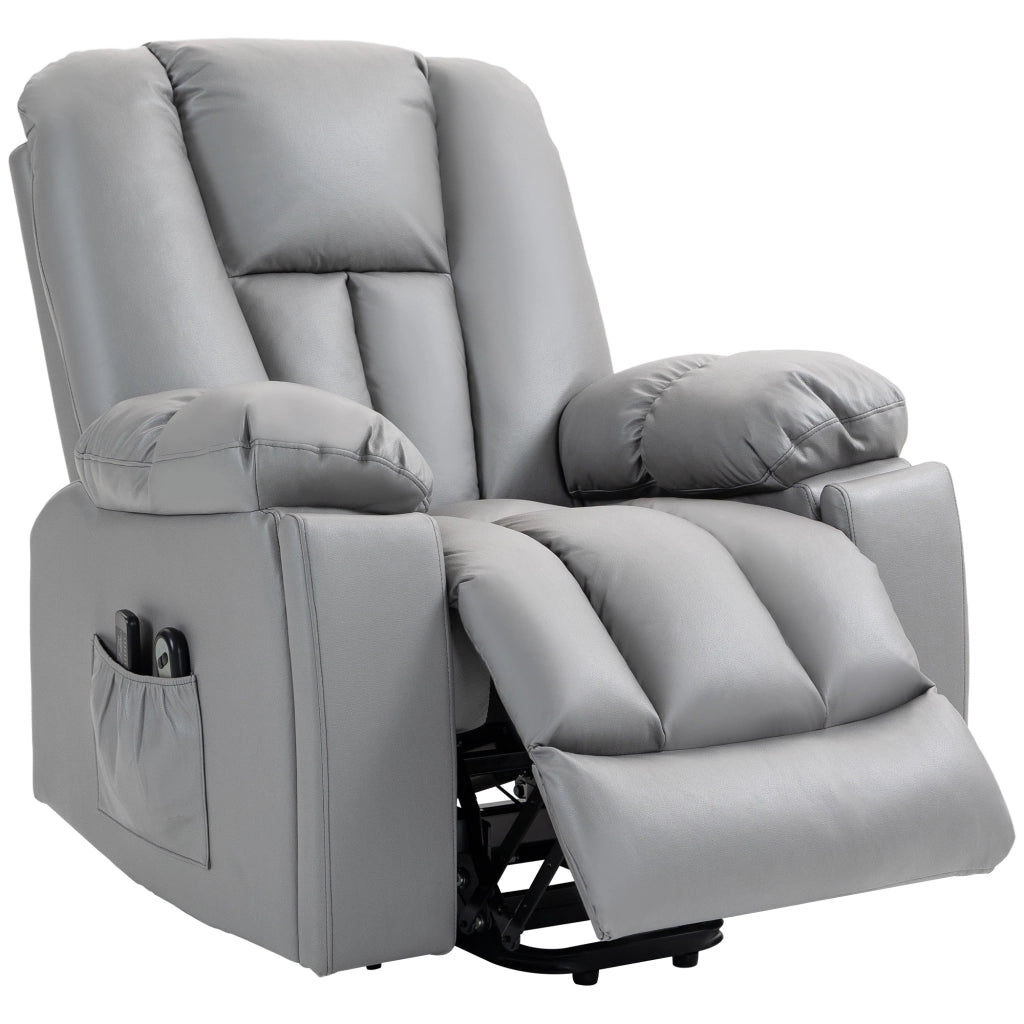 Poltrona massaggiante reclinabile ¨C zephmum ¨C Grigio scuro 94x96x106