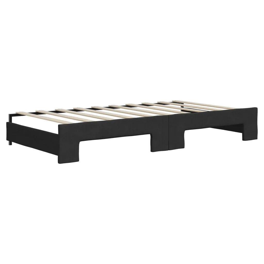 Divano Letto Estraibile con Cassetti-Sofa Letto-Daybed Nero 90x190 cm in Tessuto 830104
