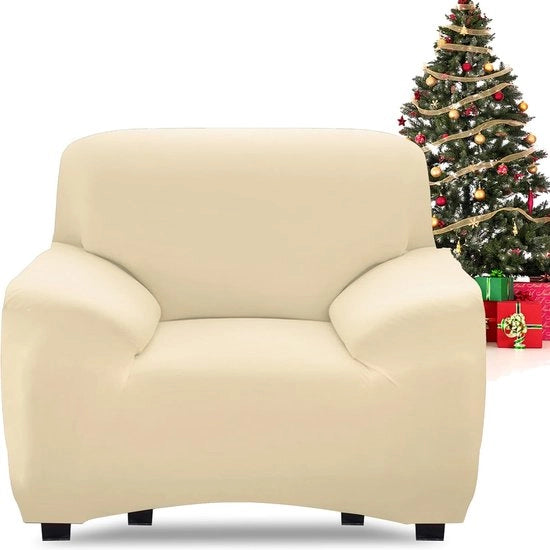 Cuscino per divano 1 posti con braccioli, spandex, antiscivolo moderno, lavabile, copridivano per divano (1 posti, beige)