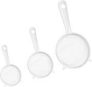 Set di setacci 3 pezzi - In plastica - Resistenti al lavastoviglie - Setaccio fine per tè/caffè - Ideale per kefir/latticello di noci - Disponibili in diverse misure (5,8/8,8/13,5 cm) - Setaccio per kefir