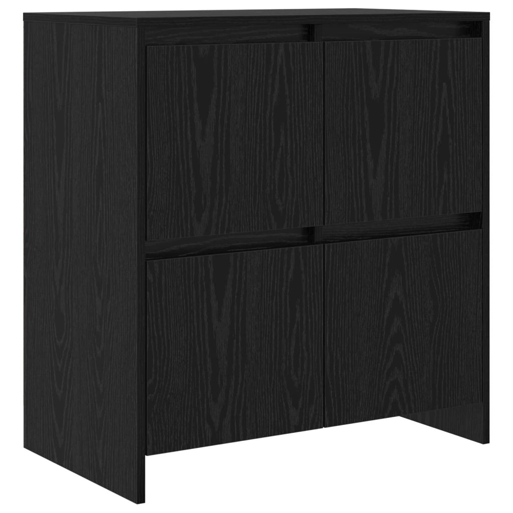 Credenza | Madia | Buffet da pranzo | Armadio da pranzo Rovere Nero 70 x 41 x 75 cm Legno multistrato
