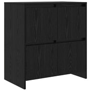 Credenza | Madia | Buffet da pranzo | Armadio da pranzo Rovere Nero 70 x 41 x 75 cm Legno multistrato