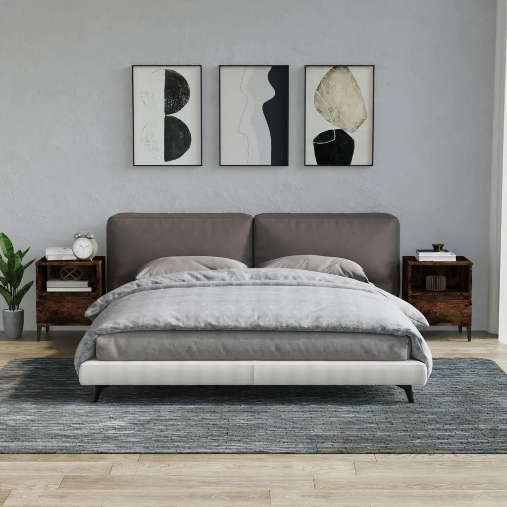 Set di 2 Comodini | Armadio da Notte | Mobiletto da notte Rovere Fumo 40x35x50 cm
