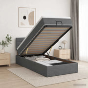 Letto ottomano con materasso Grigio Scuro 80 x 200 cm Tessuto 3456199