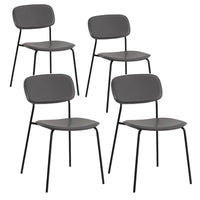 Set 4 Sedie 56,5x49x80,5 cm in PVC Hani Grigie