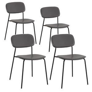 Set 4 Sedie 56,5x49x80,5 cm in PVC Hani Grigie