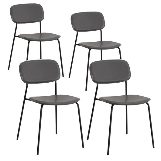 Set 4 Sedie 56,5x49x80,5 cm in PVC Hani Grigie