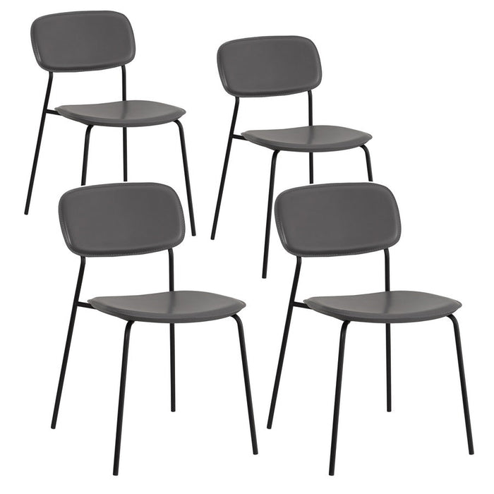 Set 4 Sedie 56,5x49x80,5 cm in PVC Hani Grigie