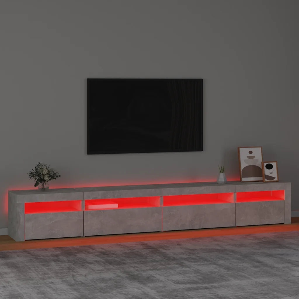 Mobile Porta TV con Luci LED Grigio Cemento 270x35x40 cm 3152749