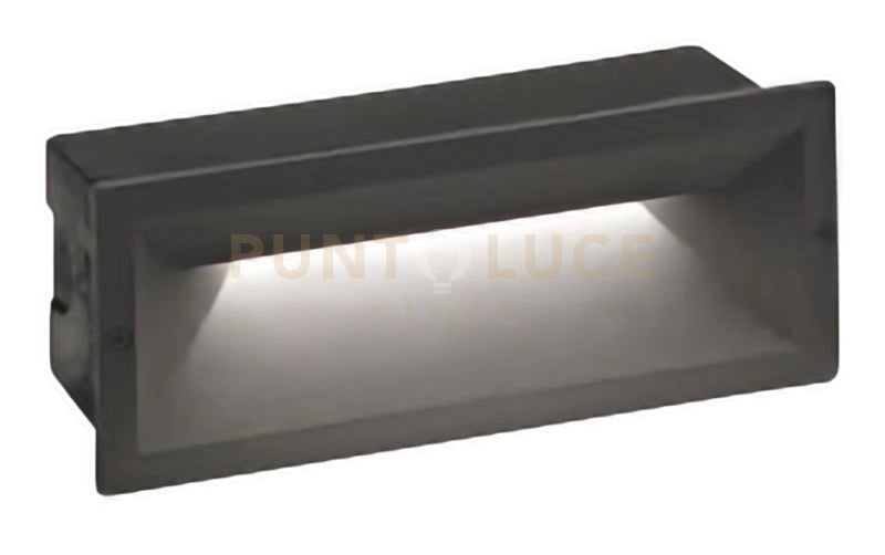 GES350-SEGNAPASSI AD INCASSO COLORE ANTRACITE A LED 4000K 1200LM 13W 25X9,8CM