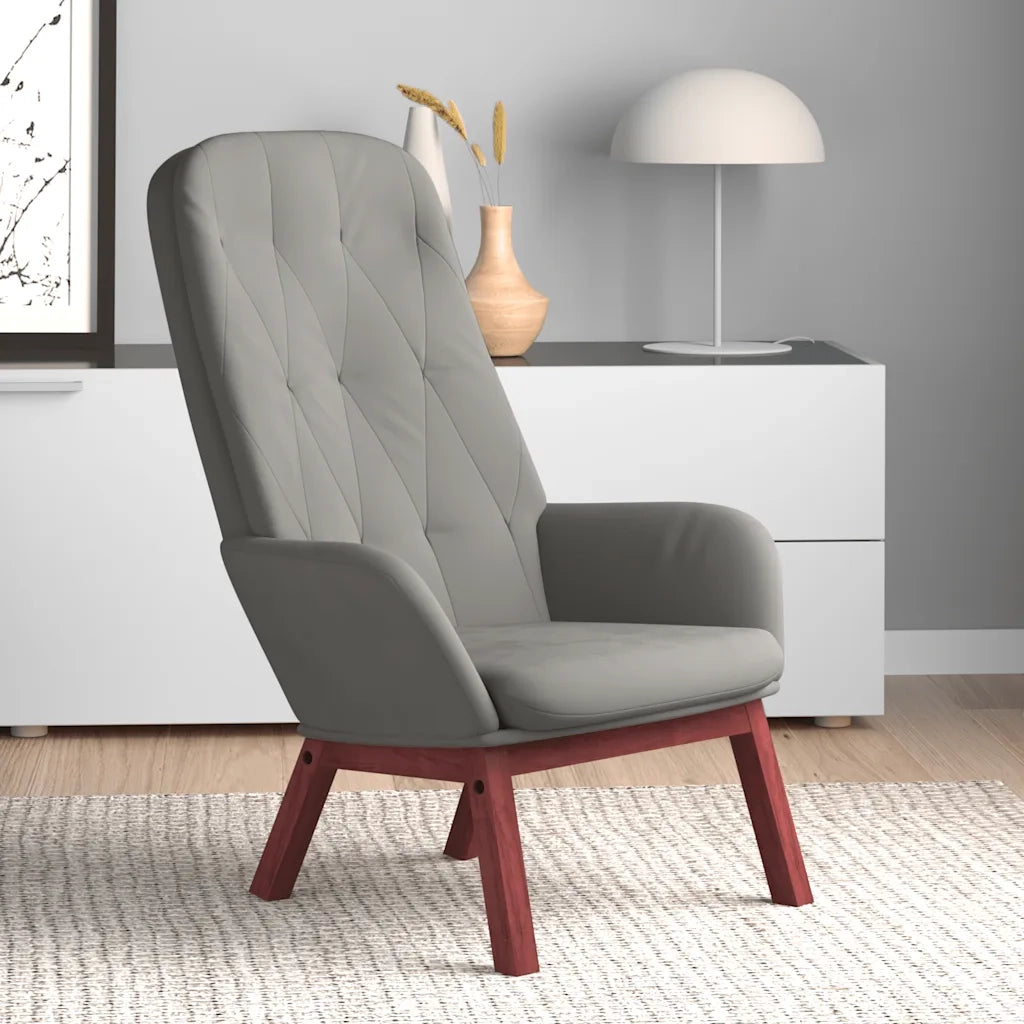 Poltrona Relax | Sedia Relax Grigio Chiaro in Velluto