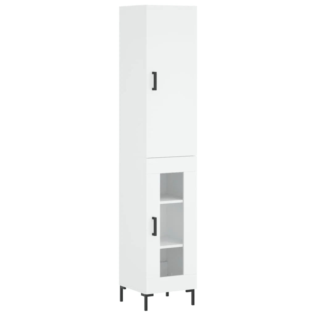 Buffet credenza cassettiera mobiletto mobile contenitore organizer cucina soggiorno salotto alto 34,5 x 34 x 180 cm legno ingegnerizzato bianco 02_0032368