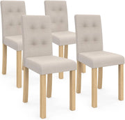 Set di 4 sedie da pranzo imbottite POLGA beige