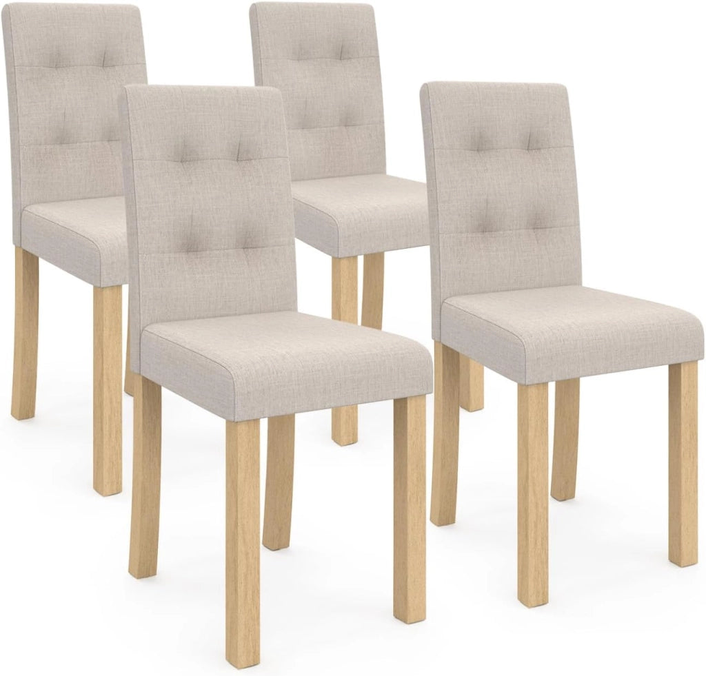 Set di 4 sedie da pranzo imbottite POLGA beige