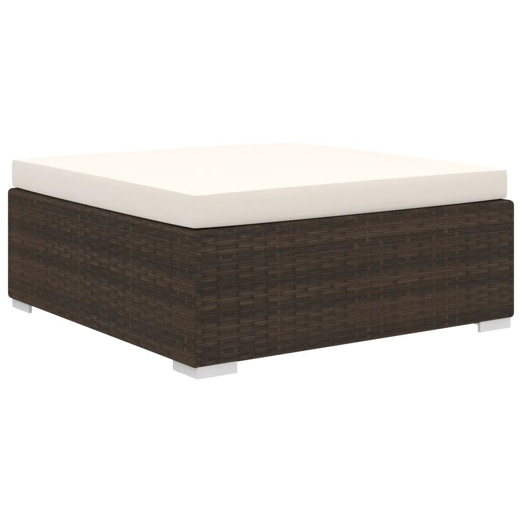 Set Divani da Giardino 4 pz con Cuscini in Polyrattan Marrone 46777
