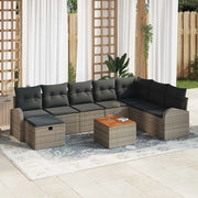 Set Divano da Giardino con cuscino 9 pcs Grigio polyrattan 3359524