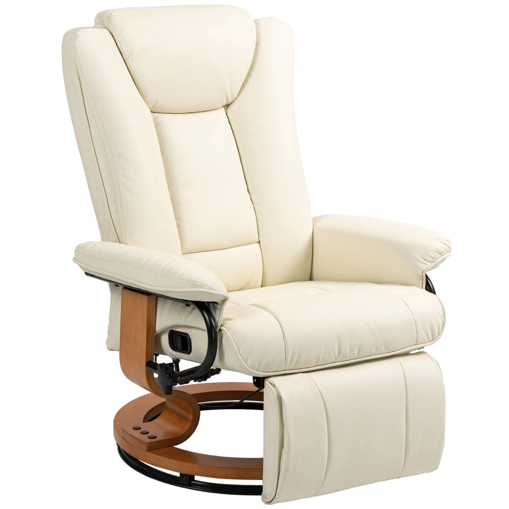 Poltrona relax girevole reclinabile in similpelle crema ¨C zephmum ¨C 150 kg