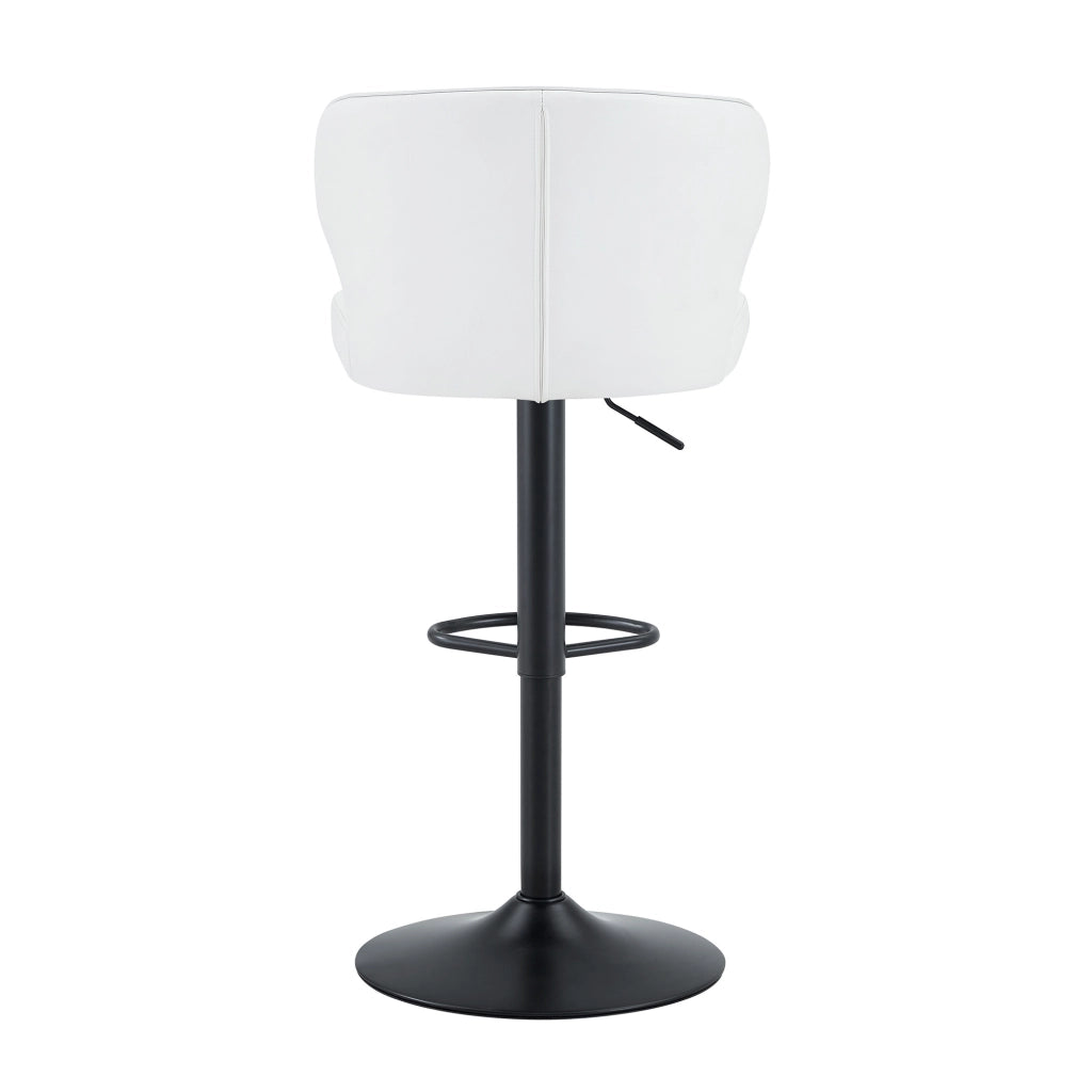 SGABELLO BAR Set da 2 pezzi girevole 360° regolabile 85-110 cm Bianco PU