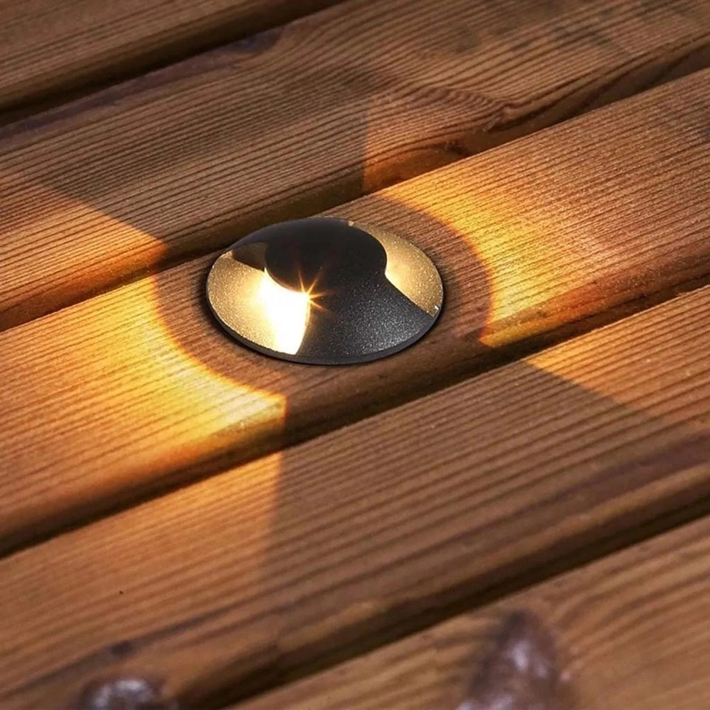 Mini faretto calpestabile nero incasso radente 2 luci IP67 LED 1W doppia finestra basso consumo segnapassi giardino viale 230V 4000K