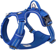 Harnas per cani, senza trascinamento, regolabile, riflettente, nylon soffice, per piccoli e grandi animali domestici, XL, blu reale