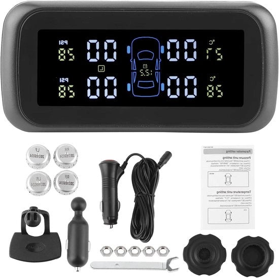 Sistema di rilevamento urti con display LCD e 4 sensori.