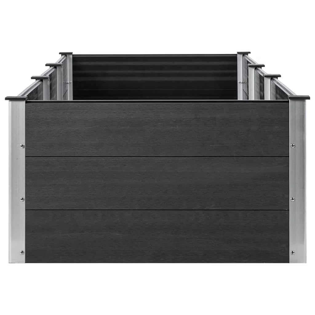 Fioriera rialzata per piante fiori patio giardino 300 x 100 x 54 cm WPC grigio 02_0039427