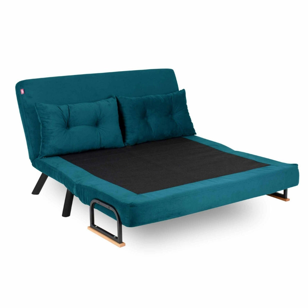 Calvin, Divano Letto 2 Posti Contenitore, 133x78 cm Verde Acqua