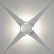 Applique LED da Parete 12W IP54, Design Moderno Rotondo, 4 Emissioni di Luce, 1200 lm, Bianco, Effetto Croce, Interni ed Esterni Colore della luce: Luce fredda