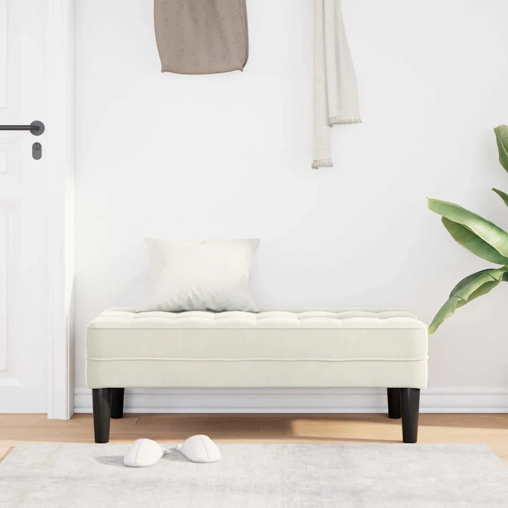 panchina con cuscino Crema 113 x 57 x 39 cm Velluto CFW2666316